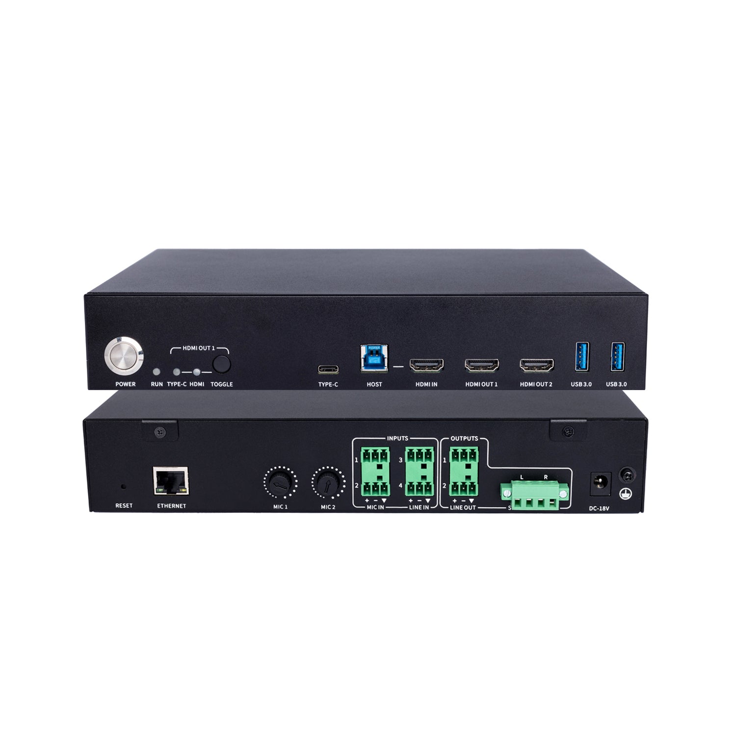 4K Conference System with USB-C & HDMI Inputs and Built-in DSP & Ampli