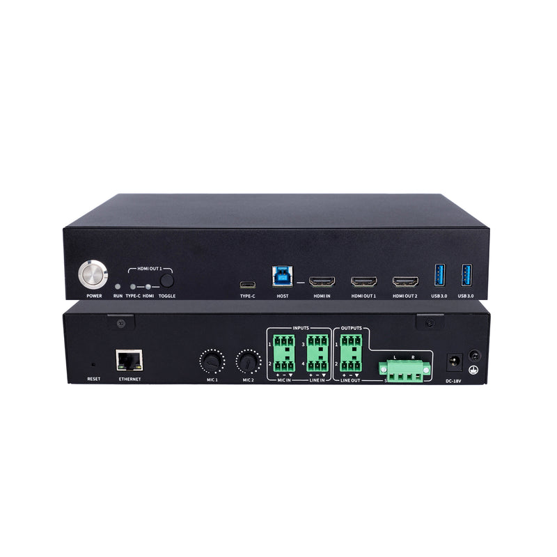 4K Conference System with USB-C & HDMI Inputs and Built-in DSP & Amplifier