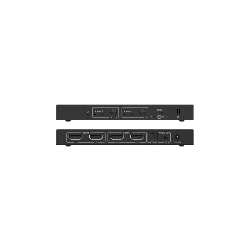 4K 2x2 HDMI Matrix Switcher with Audio Outputs & HDR