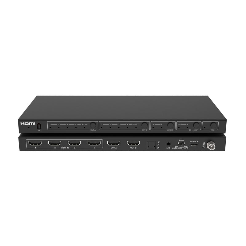 4K 4x2 HDMI Matrix Switcher with Audio Outputs, HDR & ARC