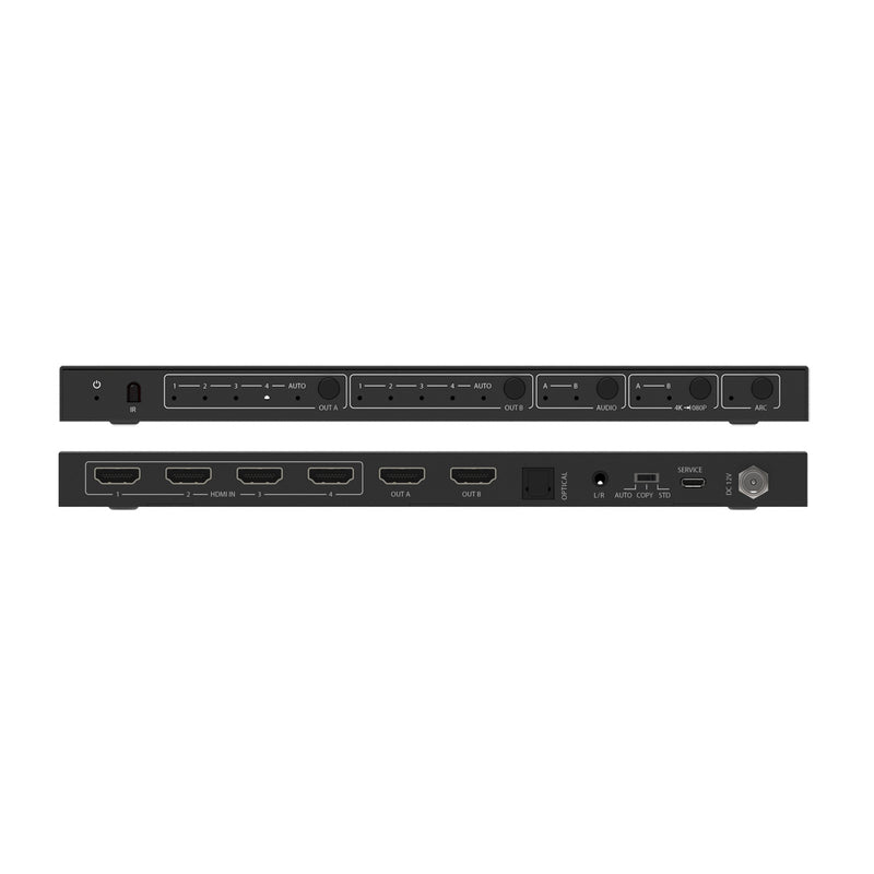 4K 4x2 HDMI Matrix Switcher with Audio Outputs, HDR & ARC