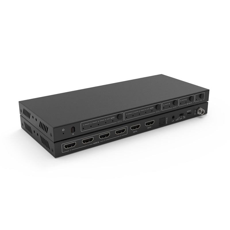 4K 4x2 HDMI Matrix Switcher with Audio Outputs, HDR & ARC