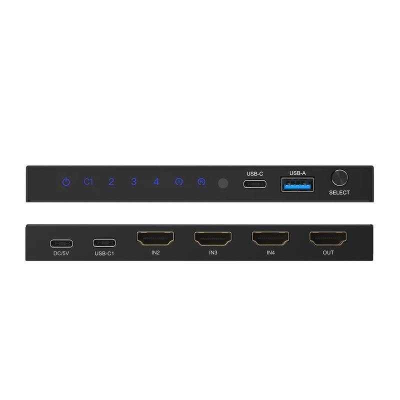 8K 4x1 Switcher with 1 USB-C + 3 HDMI Inputs