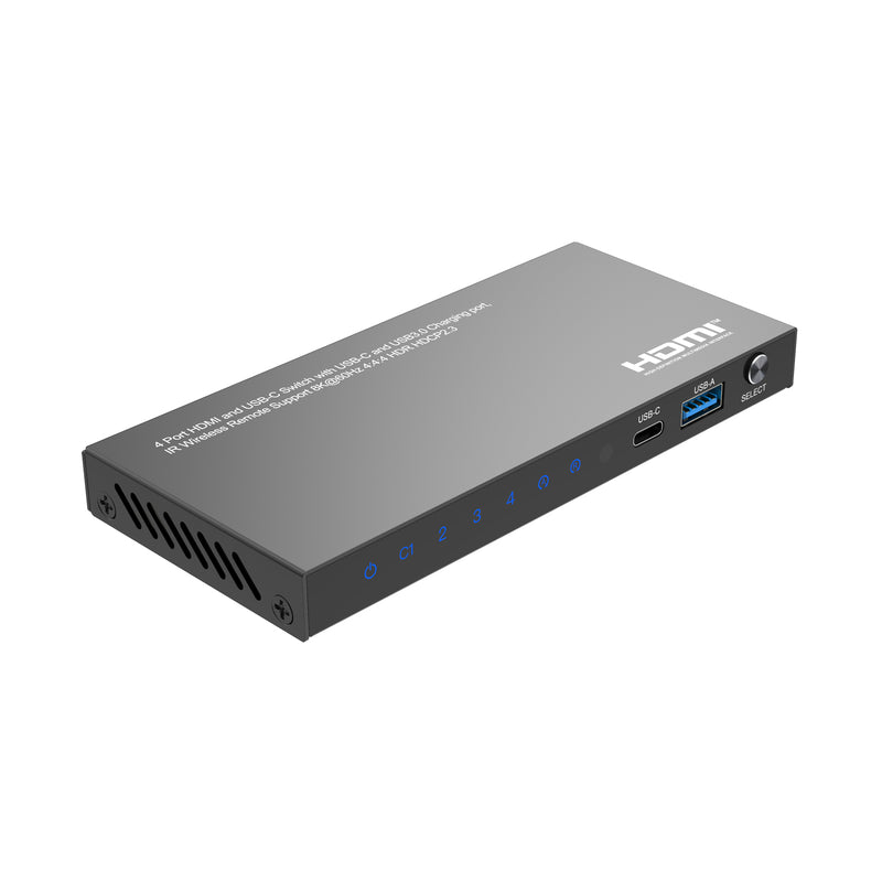 8K 4x1 Switcher with 1 USB-C + 3 HDMI Inputs