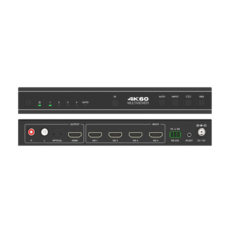 4K 4x1 Seamless HDMI Switcher with Multiview