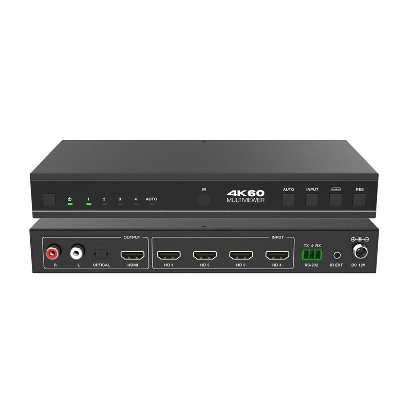 4K 4x1 Seamless HDMI Switcher with Multiview
