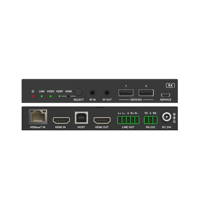 4K 4x2 Seamless Presentation Switcher / Extender with USB-C & HDMI Inputs & Dante