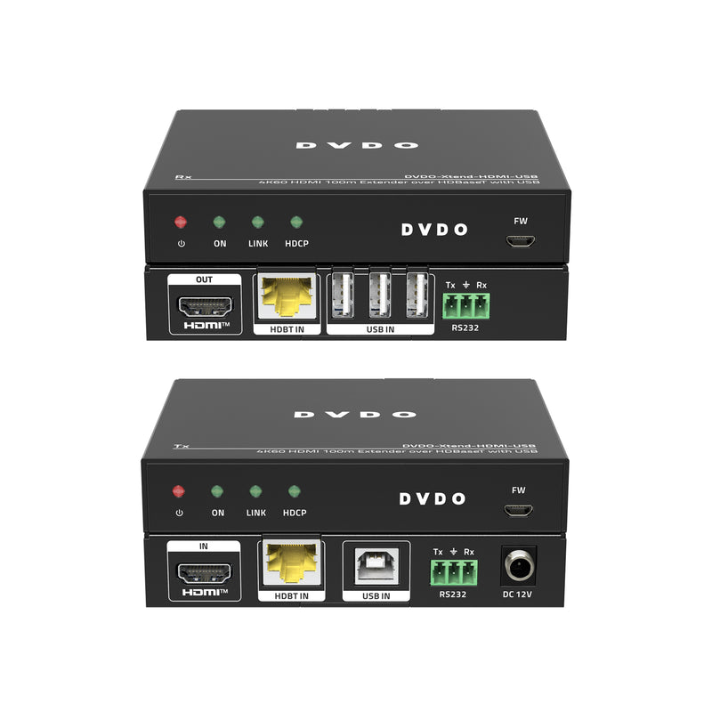 4K60 HDMI 100m Extender over HDBaseT with USB (Tx/Rx)