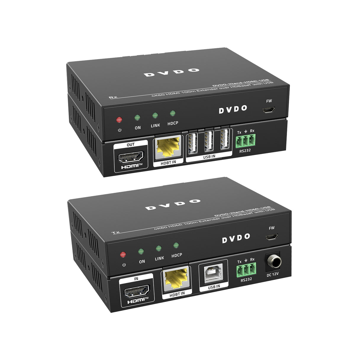 4K60 HDMI 100m Extender over HDBaseT with USB (Tx/Rx)