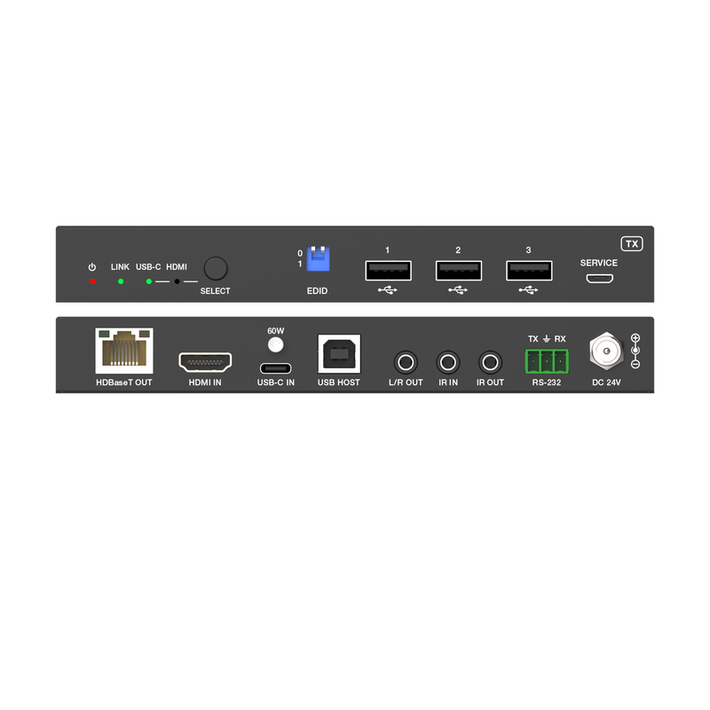 4K HDMI/USB-C 70m Extender Over HDBaseT 3.0 with USB 2.0