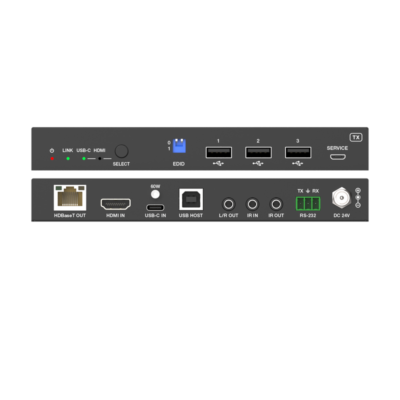 4K60 HDMI & USB-C (DP Alt Mode) 70m Extender Over HDBaseT with USB (Tx