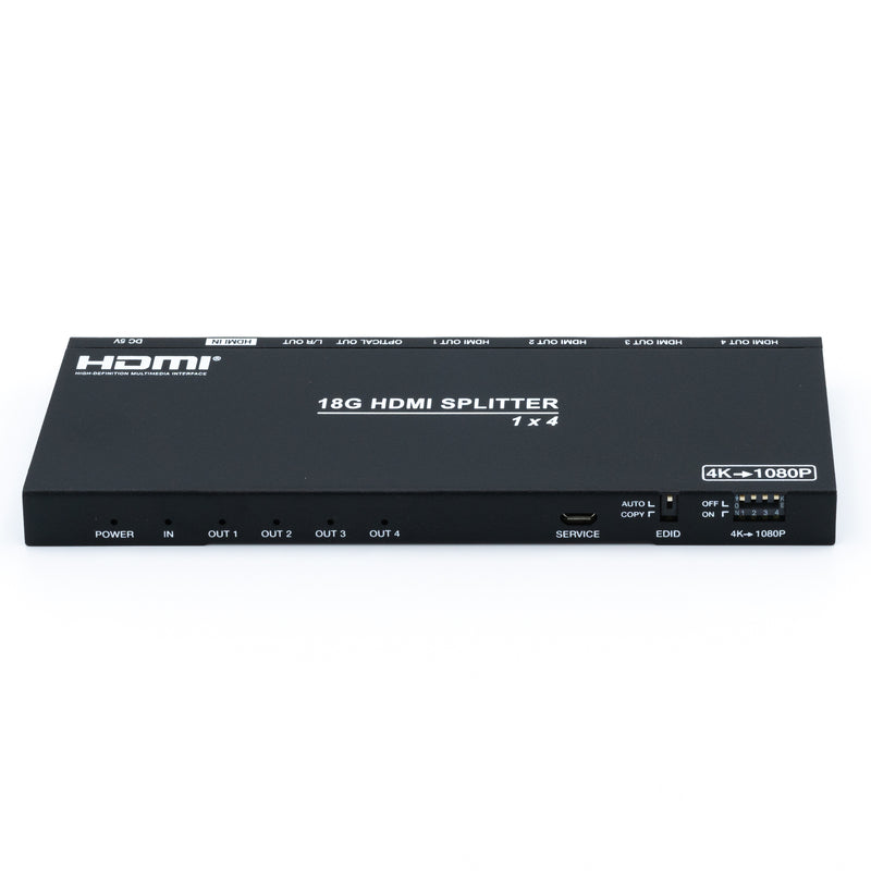 4K HDMI 1-4 Splitter with Scaler/Audio Extract