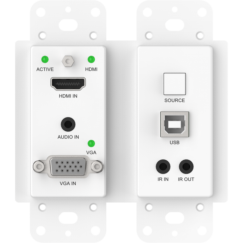 4K HDMI & VGA Wall Plate Extender Kit over HDBaseT with USB
