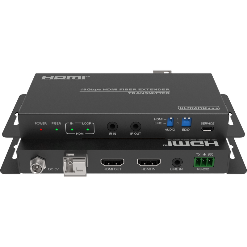 18Gbps HDMI over Optical Fiber Extender with Audio Extracting
